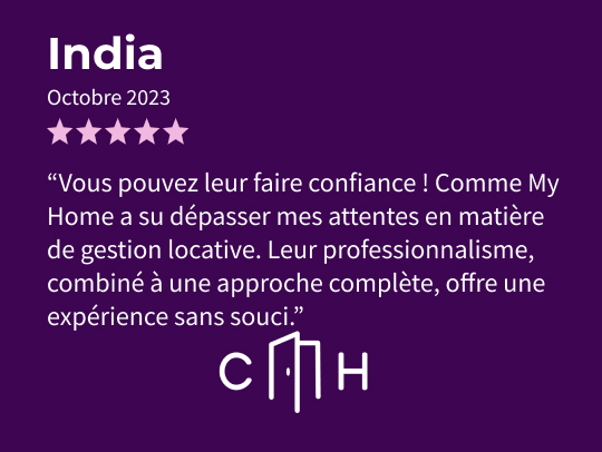 Un avis de India en octobre 2023 félicitant CMH pour son excellente gestion et professionnalisme.